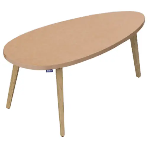 Table basse upcycl&eacute;e Bellecombe - 95 x P 50 cm - Camel photo du produit