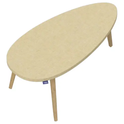 Table basse upcyclée Bellecombe - 95 x P50 cm - Sable photo du produit