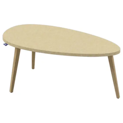 Table basse upcyclée Bellecombe - 95 x P50 cm - Sable photo du produit