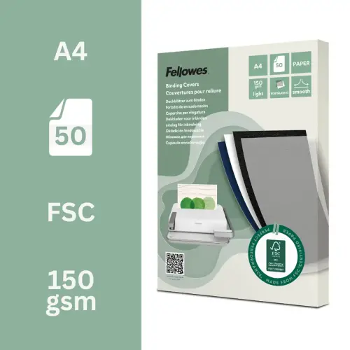 50 Couvertures reliure A4 - papier translucide - Fellowes photo du produit