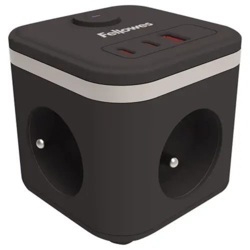 Multiprise Power Cube - Noir - Fellowes photo du produit