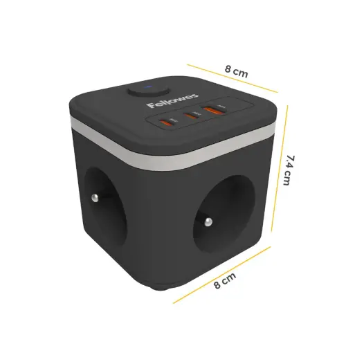 Multiprise Power Cube - Noir - Fellowes photo du produit