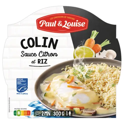 Plat cuisin&eacute; Riz Colin Sauce citron - 300 g - PAUL & LOUISE photo du produit