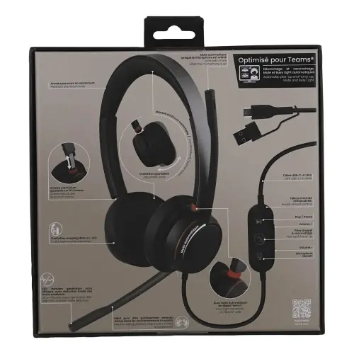 Casque-micro ACTIV 400S - USB-A/C - Noir - T'NB photo du produit