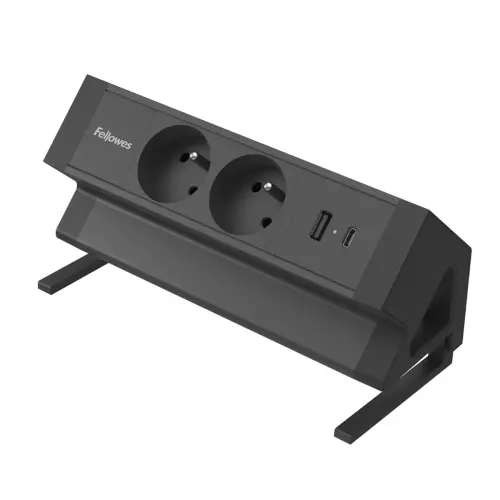 Unité d'électrification Power Desk 2 - USB-A & USB-C - Noir - Fellowes photo du produit