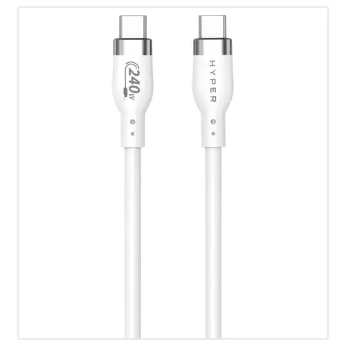 C&acirc;ble Charge Rapide USB-C 240W 2m - Blanc - Hypertec photo du produit