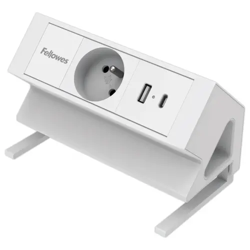 Unit&eacute; d'&Eacute;lectrification - Power Desk - USB-A USB-C - Blanc - Fellowes photo du produit