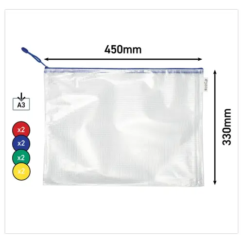 8 Pochettes Zipper A3 - Djois photo du produit