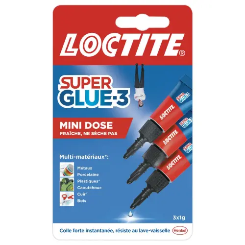 3 Tubes de colle glue extra-forte - Loctite photo du produit
