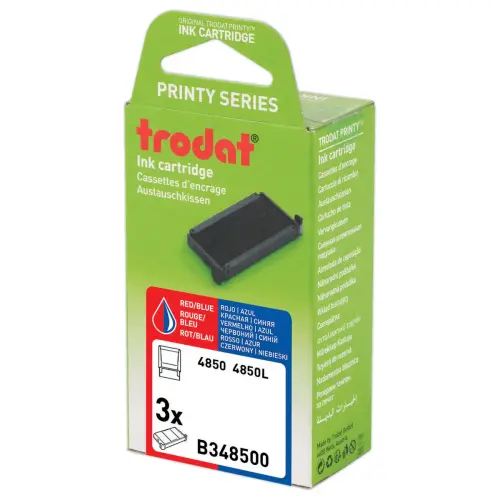 3 Encriers Trodat 4850 - Bleu et rouge photo du produit