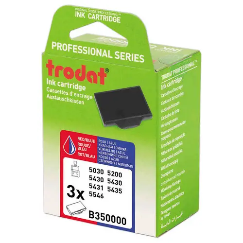 3 Encriers - 6/50-2  bleu/ rouge - Trodat photo du produit