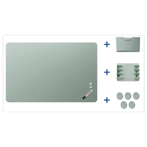 Tableau en Verre Mat 100x150 - Magnétique & Effaçable à Sec - Gris - Legamaster photo du produit