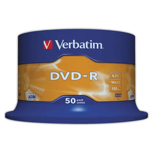 Pack de 50 DVD-R VERBATIM SLIM 16X 4,7G photo du produit