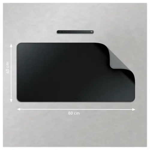 Tapis de Bureau 80x40cm - Multifonctions & Antidérapant - Noir - Leitz photo du produit