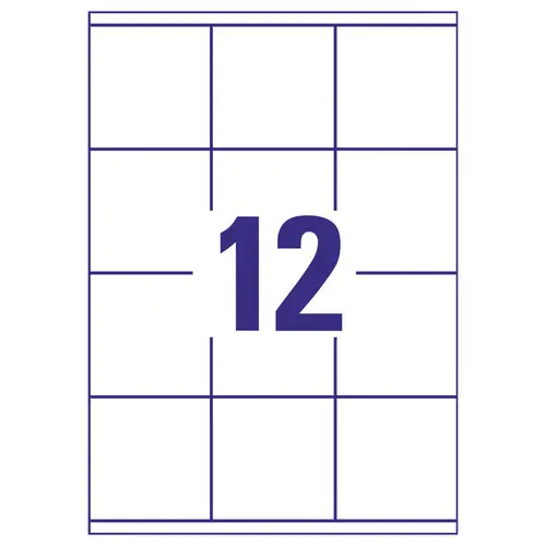 100 Planches d'étiquettes multiusages AVERY 70x70 mm soit 1200 étiq/boîte photo du produit