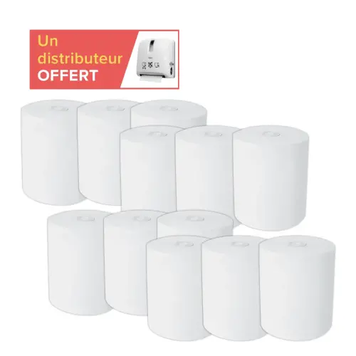 12 Rouleaux essuie-mains + distributeur Evadis Autocut offert - 150 m photo du produit
