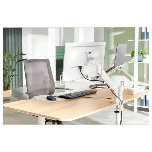 Double Bras Ecran Pivotant & Inclinable avec support PC - Leitz photo du produit