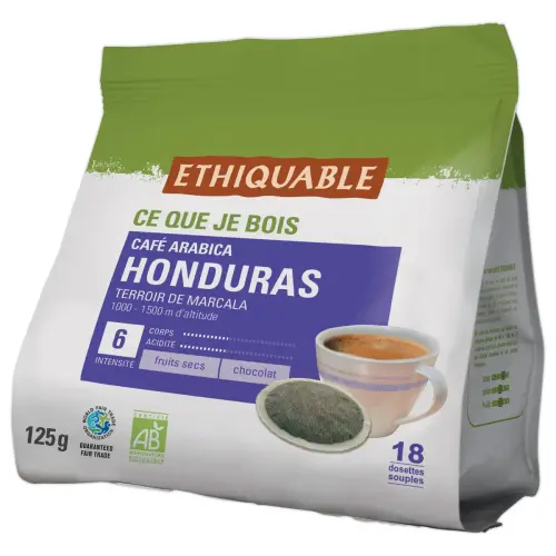 18 Dosettes de café corsé biologique et équitable - Compatibles Senseo - Ethiquable photo du produit