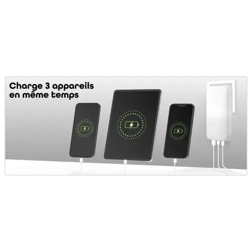 Chargeur Gan Pliable - Charge Rapide 3 ports - T'NB photo du produit