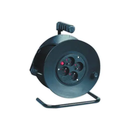 Rallonge &eacute;lectrique 50 m sur enrouleuravec fusible r&eacute;armable photo du produit