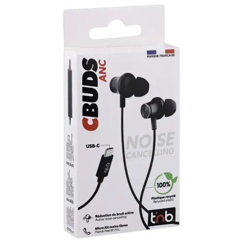 Ecouteurs USB-C ANC - Noir - T'NB photo du produit