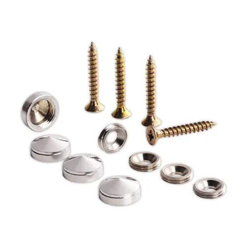 4 Vis et cache-vis argentés atelier photo du produit