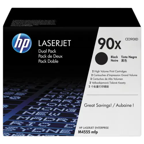2 HP 90X CE390XD pack de 2 toners noirs Grande capacit&eacute; photo du produit