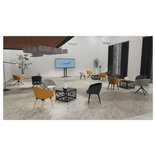 2 Fauteuils ARCO noirs pieds bois mont&eacute; photo du produit