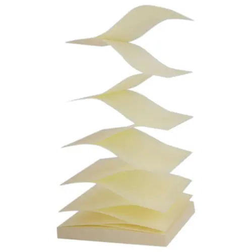 Bloc z-notes adhésives 75 x 75 mm 100 feuilles jaune photo du produit