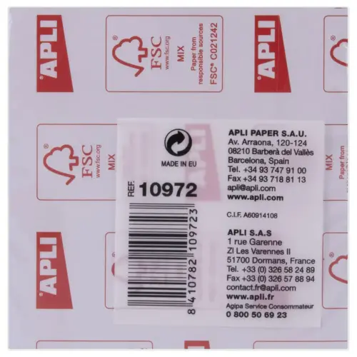 Bloc cube 400 feuilles 75x75 mm  couleurs assorties pastel photo du produit