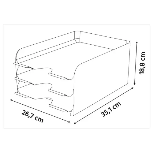 Module de classement 3 tiroirs Noir- O'Desk photo du produit