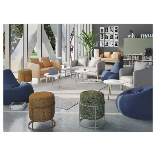 Pouf empilable - jaune photo du produit