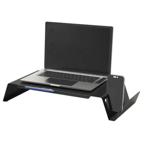 Support rehausseur PC portable m&eacute;tal noir photo du produit