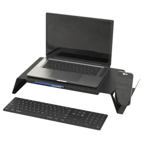 Support rehausseur PC portable m&eacute;tal noir photo du produit