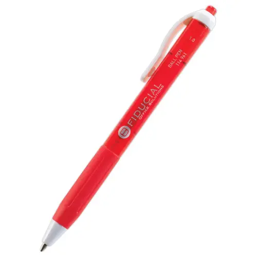 Stylo bille r&eacute;tractable Fiducial Grip - Ecriture moyenne - Rouge photo du produit