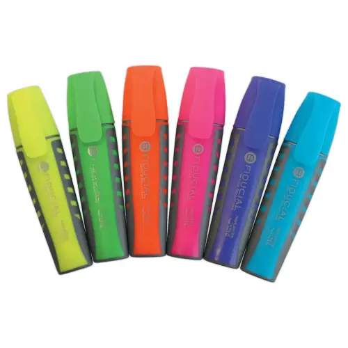 6 surligneurs - Pointe large - Coloris assortis - Fiducial photo du produit
