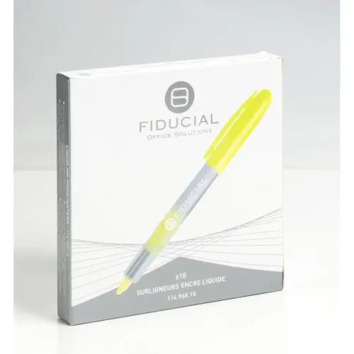 Surligneur de poche à encre liquide - Jaune - Fiducial photo du produit