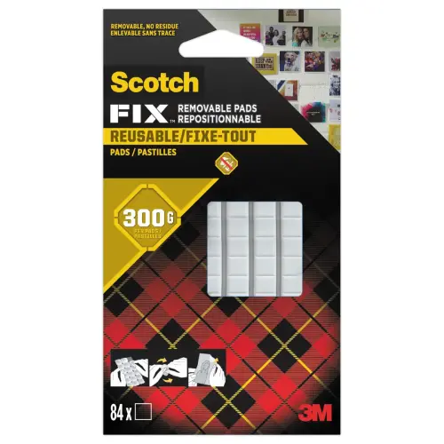Pastilles de pate adhesives blanches Fixetout Scotch photo du produit