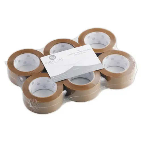 6 Rouleaux d'adhésif d'emballage Havane - Fiducial photo du produit