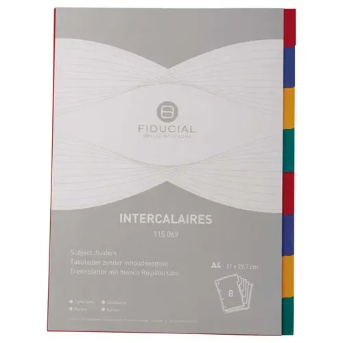 Jeu d'intercalaires A4 souple 8 onglets - FIDUCIAL photo du produit