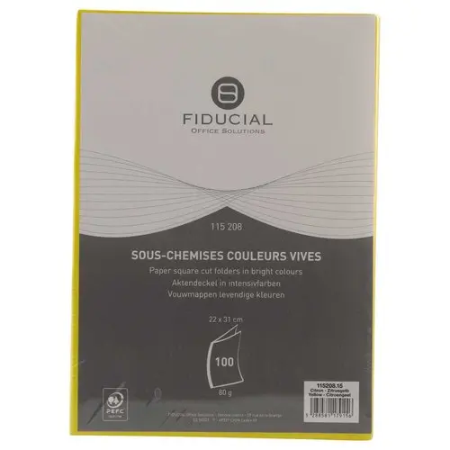 100 Sous-chemises - 22x31 cm - 80g - Jaune photo du produit