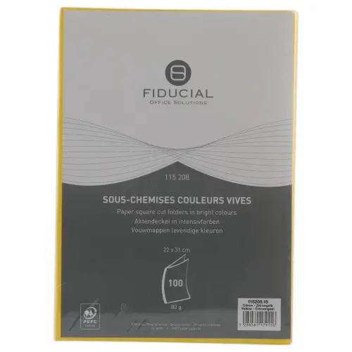 100 Sous-chemises - 22x31 cm - 80g - Jaune photo du produit