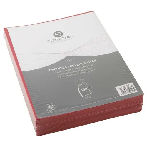 100 Chemises cartonnées colorées - Framboise - FIDUCIAL photo du produit