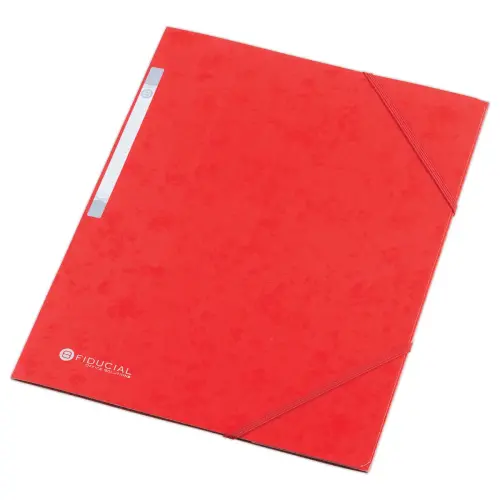 Chemise 3 rabats &agrave; &eacute;lastique en carte rigide - Rouge - Fiducial photo du produit