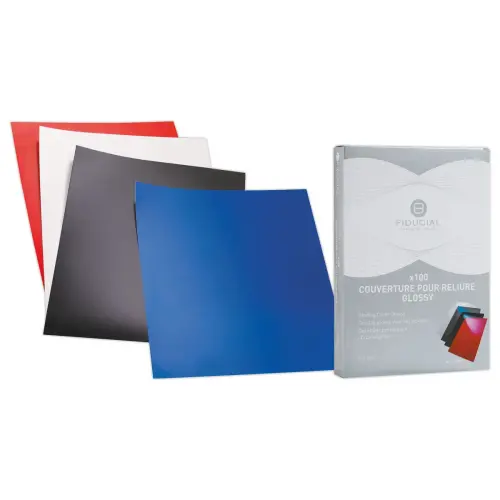 100 Couvertures brillantes pour reliure A4 Glossy - Noir - FELLOWES photo du produit