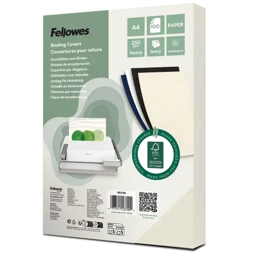 100 Couvertures A4 grain cuir - Fellowes photo du produit