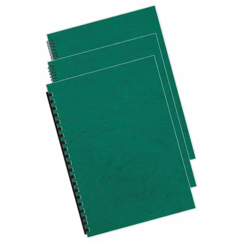 100 Couvertures - grain cuir - A4 - 250g - vert - Fellowes photo du produit