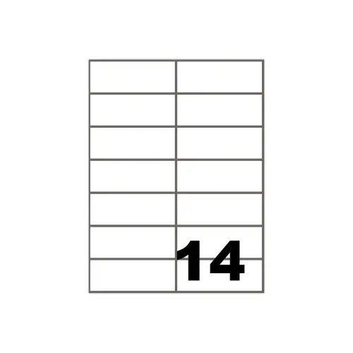 100 Planches de 14 étiquettes (soit 1 400 étiquettes) - Coins carrés - 105 x 42 mm - Fiducial photo du produit