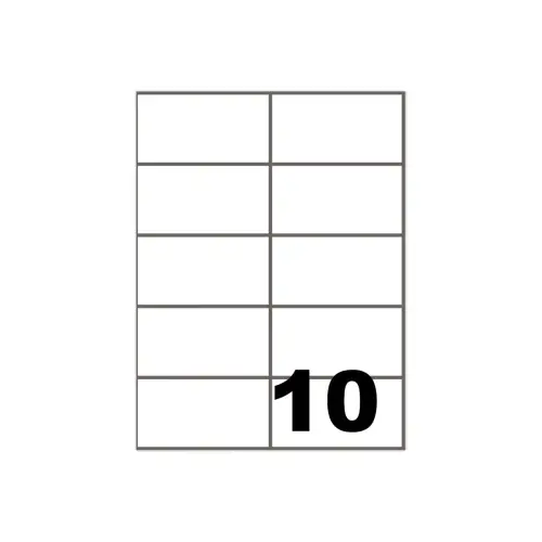 100 Planches de 10 étiquettes blanches - Coins carrés - 105 x 57 mm - Fiducial photo du produit