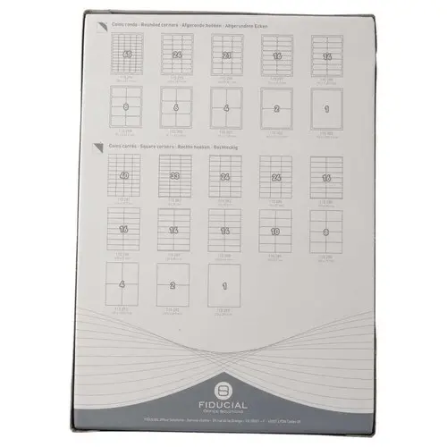 100 Grandes étiquettes A4 adhésives - Fiducial photo du produit